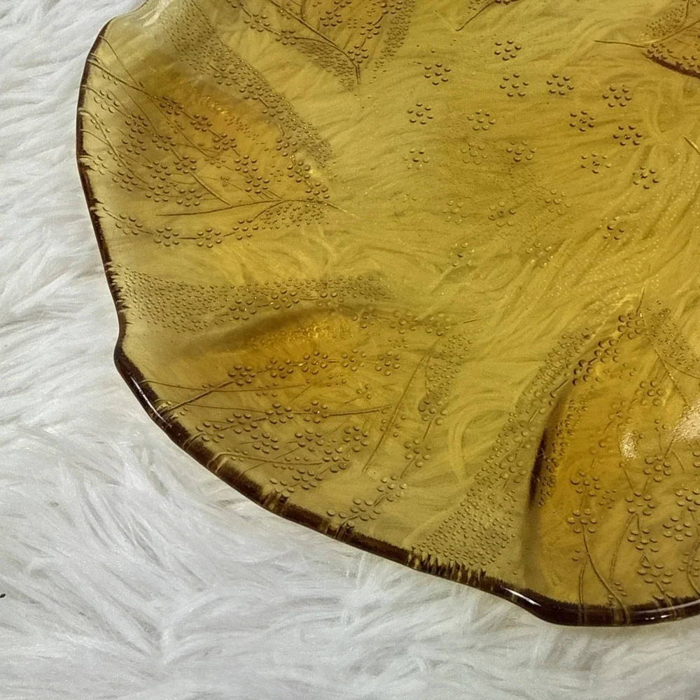 Vintage Amber Pressed Glass 9
